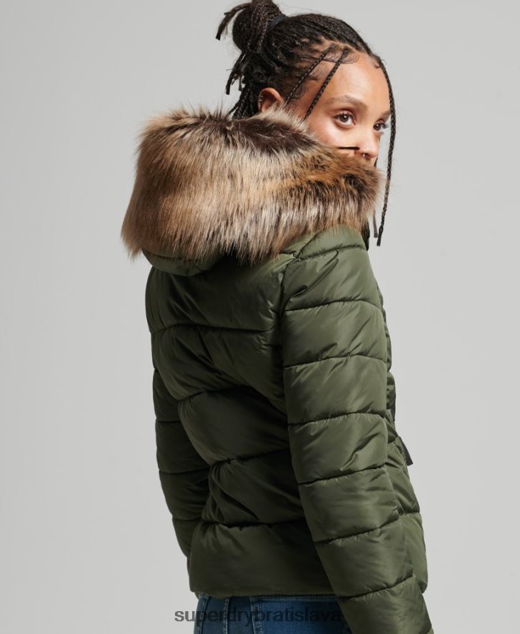 Superdry ženy horská bunda s kapucňou fuji luxe 6B4ZTR5558 oblečenie kaki