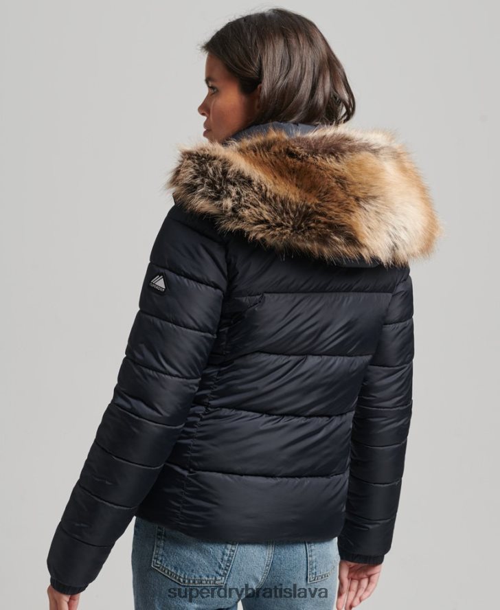Superdry ženy horská bunda s kapucňou fuji luxe 6B4ZTR5559 oblečenie námorníctvo