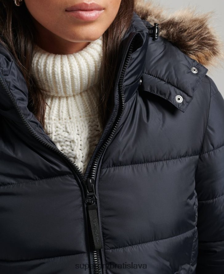 Superdry ženy horská bunda s kapucňou fuji luxe 6B4ZTR5559 oblečenie námorníctvo