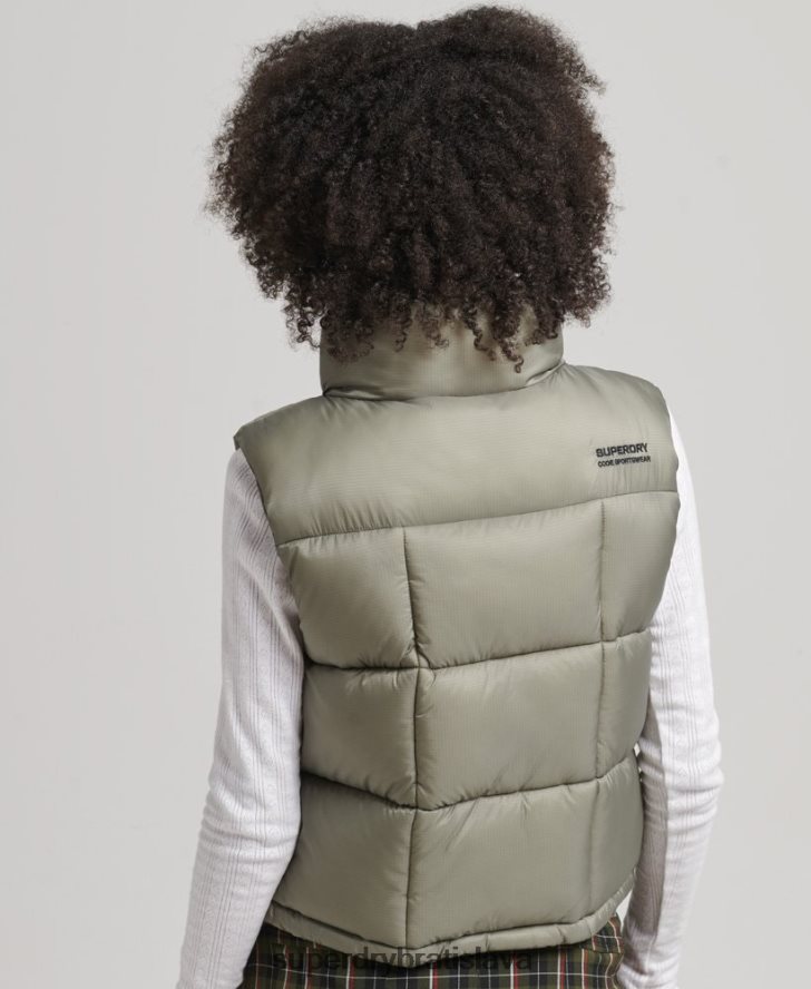 Superdry ženy horská športová vesta 6B4ZTR5440 oblečenie kaki