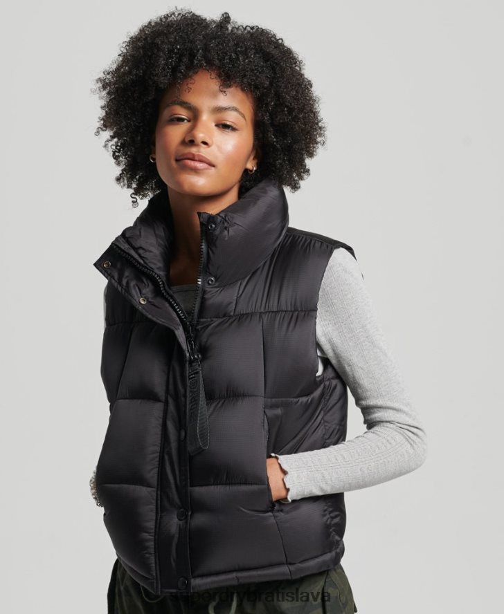 Superdry ženy horská športová vesta 6B4ZTR5646 oblečenie čierna