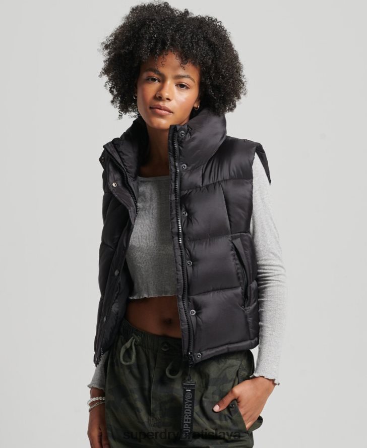 Superdry ženy horská športová vesta 6B4ZTR5646 oblečenie čierna