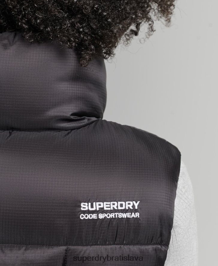 Superdry ženy horská športová vesta 6B4ZTR5646 oblečenie čierna
