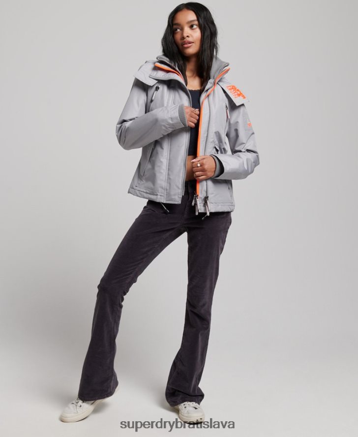Superdry ženy horská sd-windcheater bunda 6B4ZTR3533 oblečenie svetlo šedá