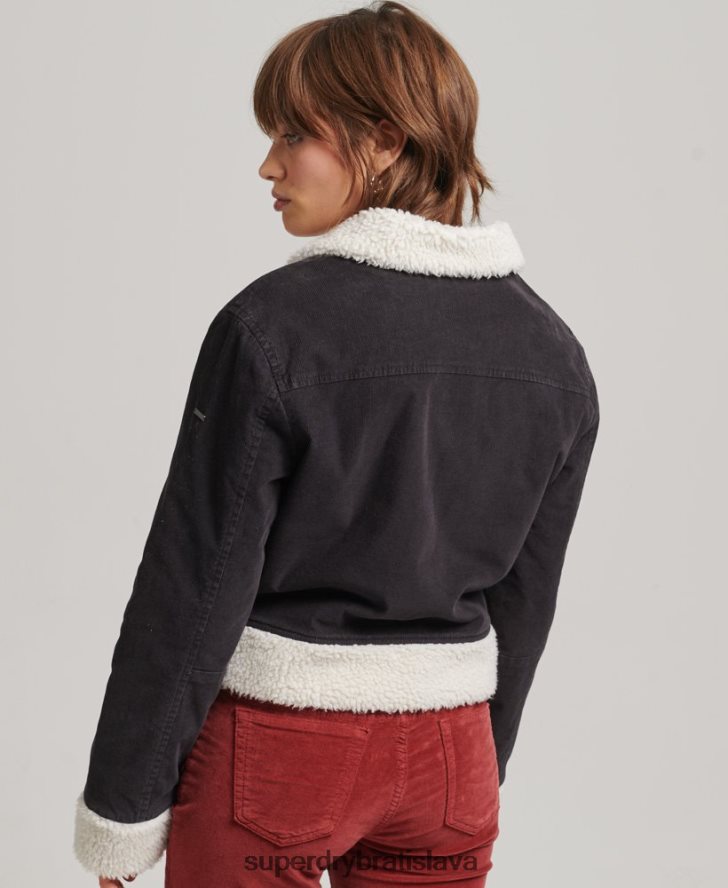 Superdry ženy indie bunda s podšívkou Borg 6B4ZTR5469 oblečenie hnedá
