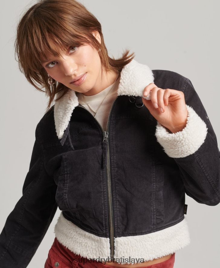 Superdry ženy indie bunda s podšívkou Borg 6B4ZTR5469 oblečenie hnedá