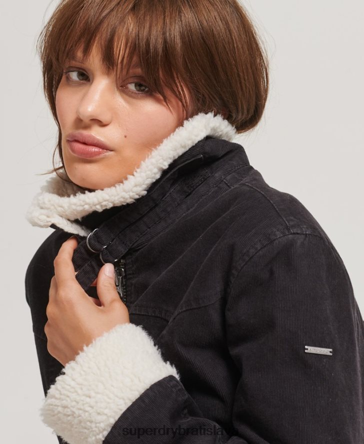 Superdry ženy indie bunda s podšívkou Borg 6B4ZTR5469 oblečenie hnedá