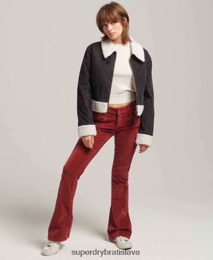 Superdry ženy indie bunda s podšívkou Borg 6B4ZTR5469 oblečenie hnedá
