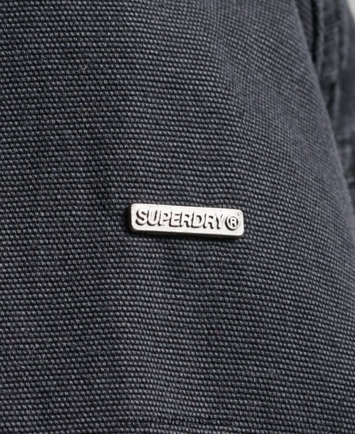 Superdry ženy indie klubová plátenná bunda 6B4ZTR3733 oblečenie čierna