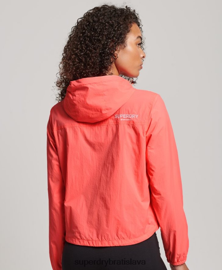 Superdry ženy kód štandardné logo ľahká bunda 6B4ZTR3611 oblečenie koralový