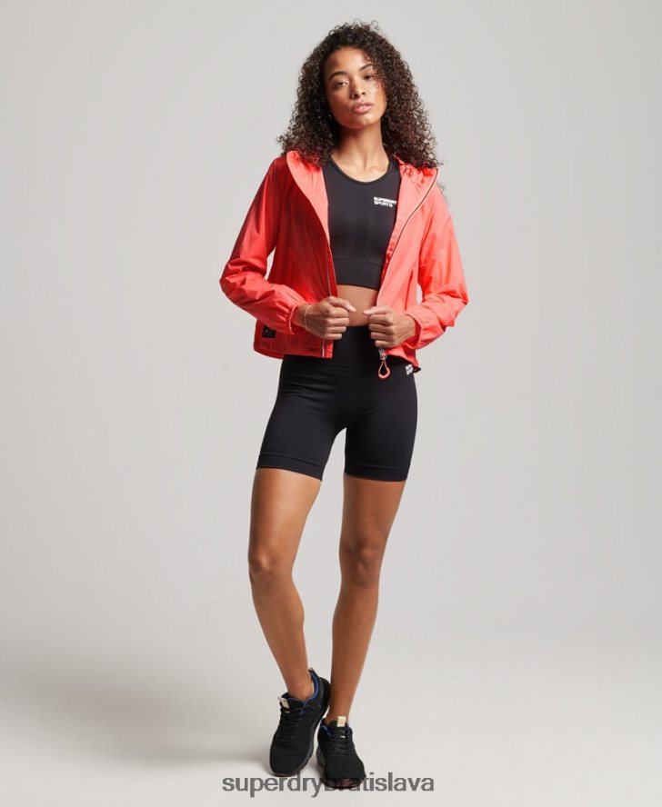 Superdry ženy kód štandardné logo ľahká bunda 6B4ZTR3611 oblečenie koralový