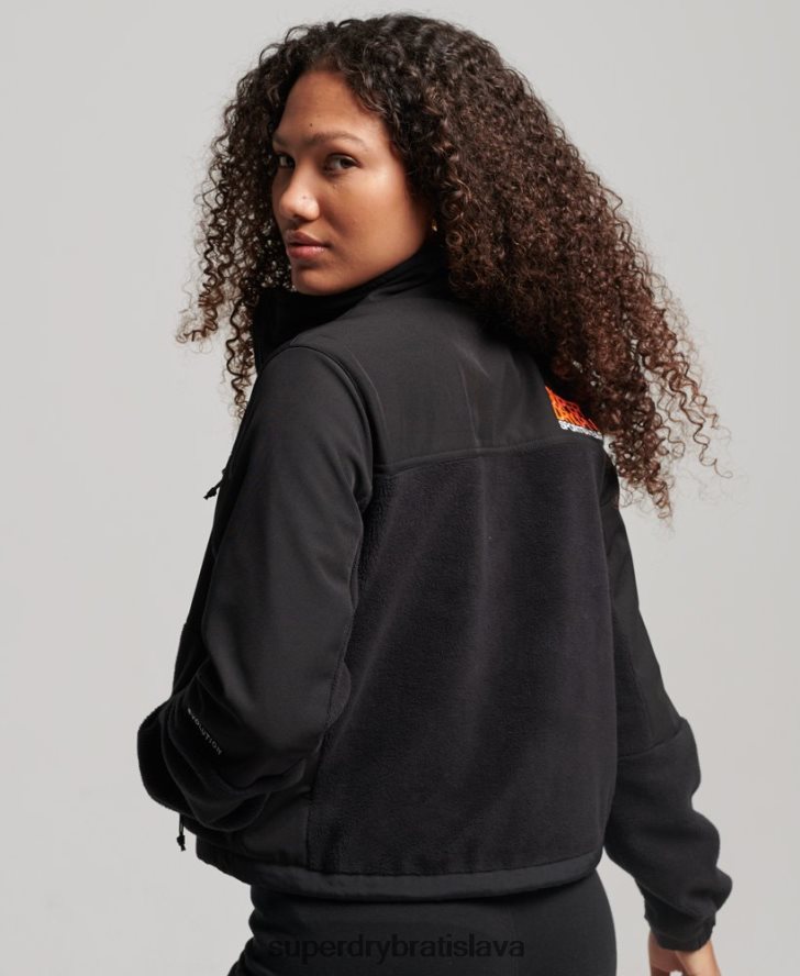 Superdry ženy kódová hybridná trekingová bunda 6B4ZTR3615 oblečenie čierna