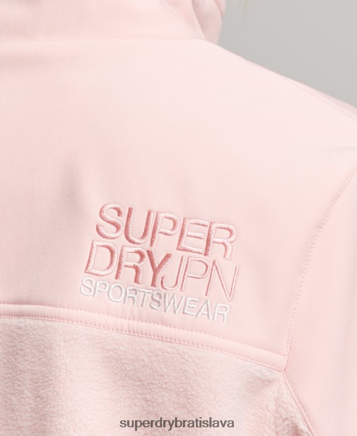 Superdry ženy kódová hybridná trekingová bunda 6B4ZTR3617 oblečenie Ružová