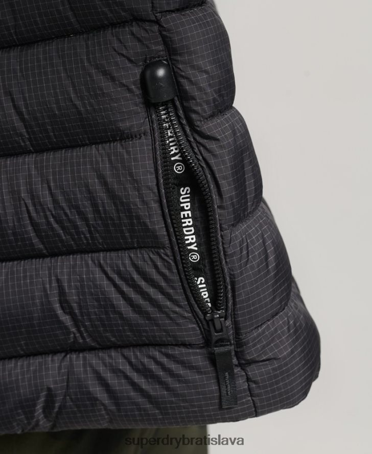 Superdry ženy klasická bunda s logom 6B4ZTR5418 oblečenie čierna