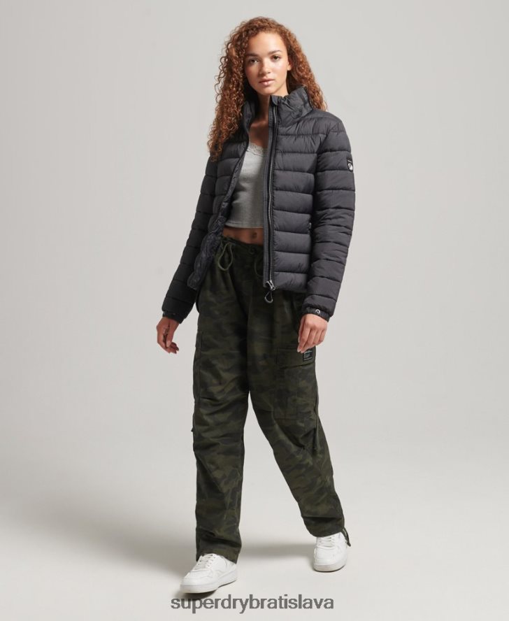 Superdry ženy klasická bunda s logom 6B4ZTR5418 oblečenie čierna