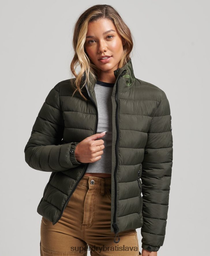 Superdry ženy klasická bunda s logom 6B4ZTR5437 oblečenie zelená