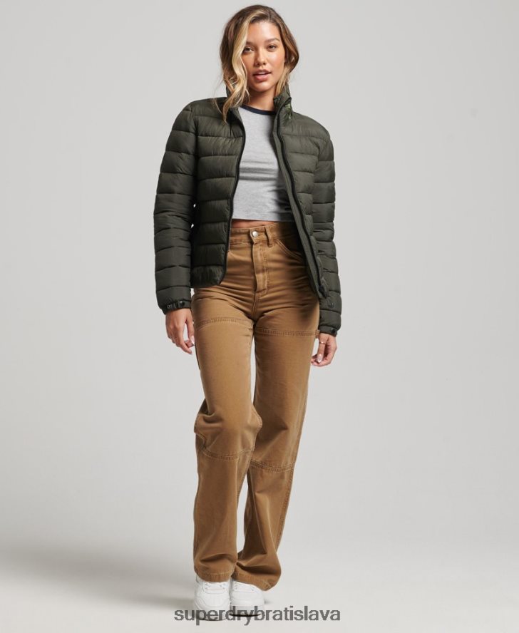 Superdry ženy klasická bunda s logom 6B4ZTR5437 oblečenie zelená