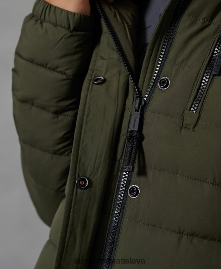 Superdry ženy klasická fuji bunda z umelej kožušiny 6B4ZTR5607 oblečenie zelená