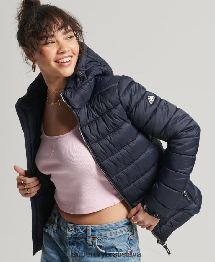 Superdry ženy klasická fuji puffer bunda 6B4ZTR3657 oblečenie námorníctvo
