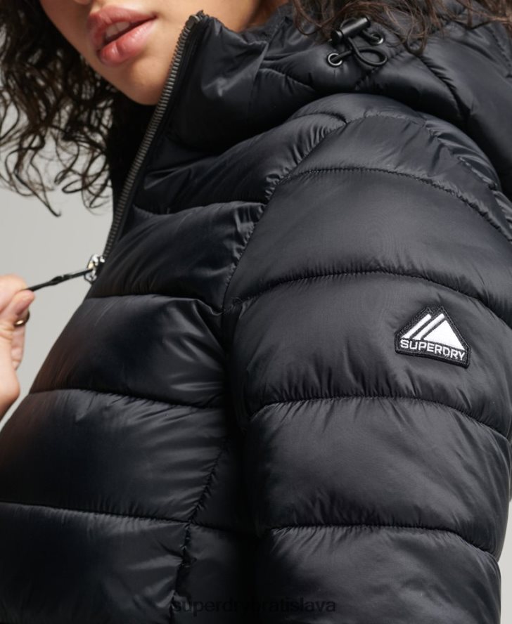 Superdry ženy klasická fuji puffer bunda 6B4ZTR3794 oblečenie čierna