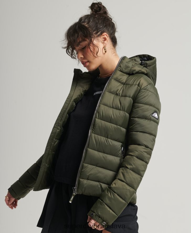 Superdry ženy klasická fuji puffer bunda 6B4ZTR3807 oblečenie kaki