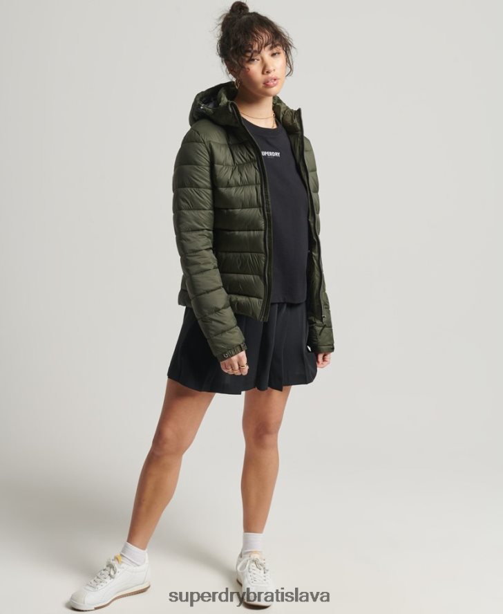 Superdry ženy klasická fuji puffer bunda 6B4ZTR3807 oblečenie kaki