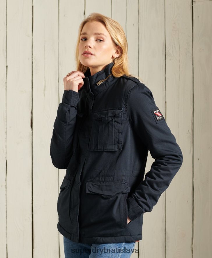 Superdry ženy klasická nováčikovská bunda Borg 6B4ZTR5583 oblečenie námorníctvo