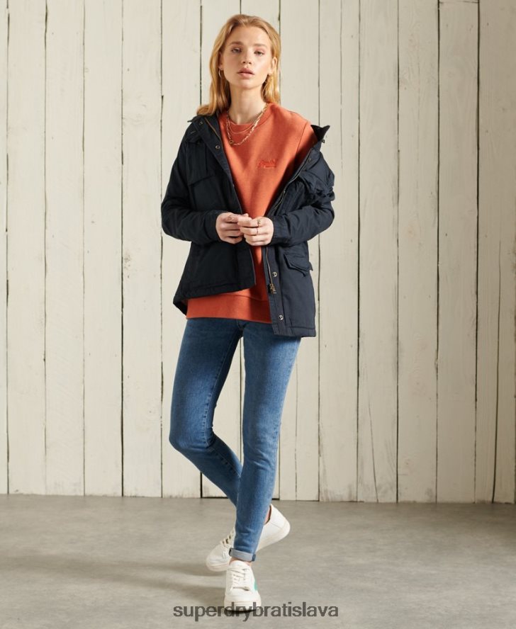 Superdry ženy klasická nováčikovská bunda Borg 6B4ZTR5583 oblečenie námorníctvo