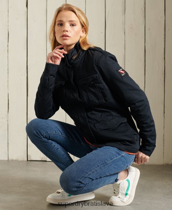Superdry ženy klasická nováčikovská bunda Borg 6B4ZTR5583 oblečenie námorníctvo