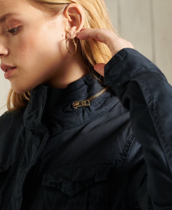 Superdry ženy klasická nováčikovská bunda Borg 6B4ZTR5583 oblečenie námorníctvo