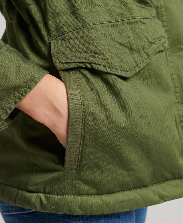 Superdry ženy klasická nováčikovská bunda Borg 6B4ZTR5588 oblečenie zelená