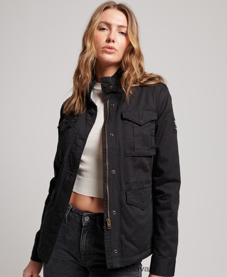 Superdry ženy klasická nováčikovská bunda Borg 6B4ZTR5679 oblečenie čierna