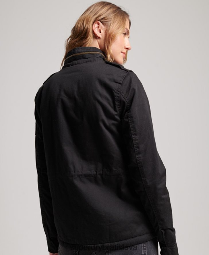 Superdry ženy klasická nováčikovská bunda Borg 6B4ZTR5679 oblečenie čierna