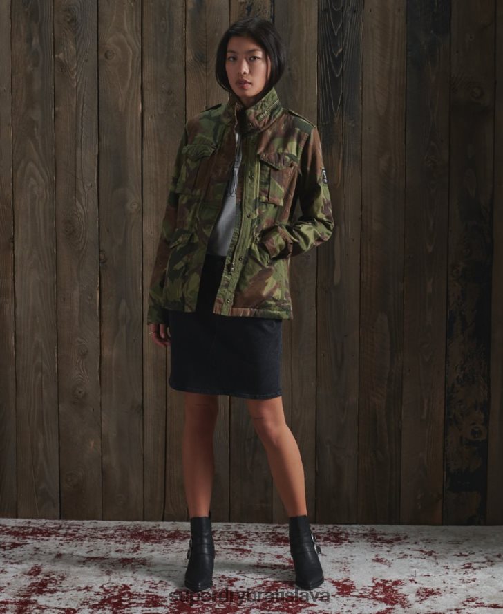 Superdry ženy klasická nováčikovská bunda Borg 6B4ZTR5684 oblečenie zelená