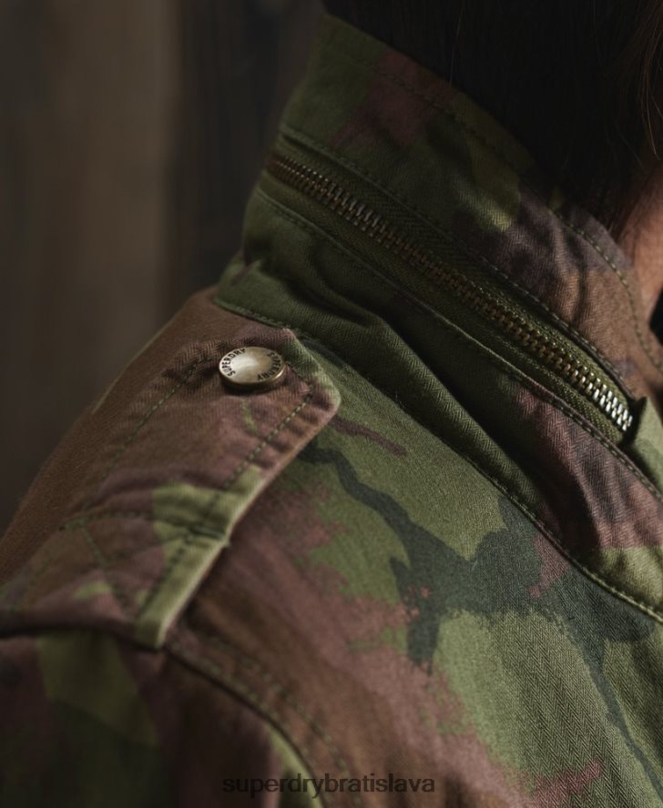 Superdry ženy klasická nováčikovská bunda Borg 6B4ZTR5684 oblečenie zelená