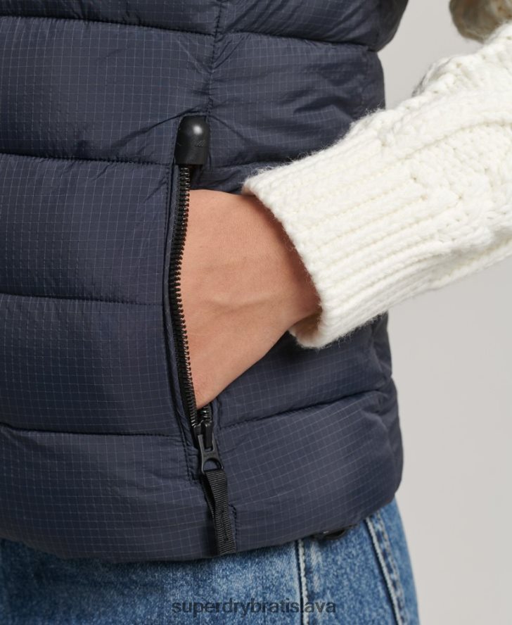 Superdry ženy klasická vystužená vesta s kapucňou 6B4ZTR3797 oblečenie námorníctvo