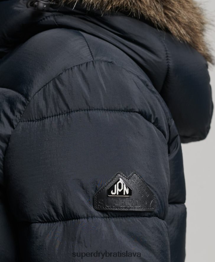 Superdry ženy krátka bunda strednej vrstvy s kapucňou 6B4ZTR3633 oblečenie tmavošedý