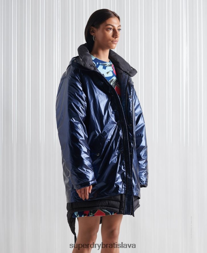 Superdry ženy limitovaná edícia sdx double parka kabát 6B4ZTR1192 oblečenie námorníctvo