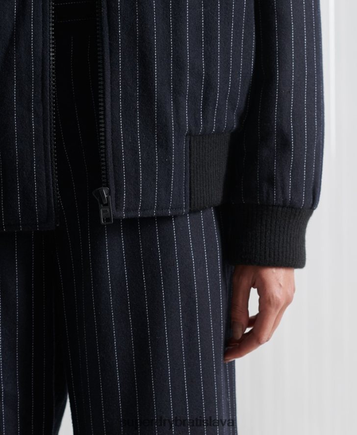 Superdry ženy limitovaná edícia sdx pinstripe bomber bunda 6B4ZTR5536 oblečenie námorníctvo