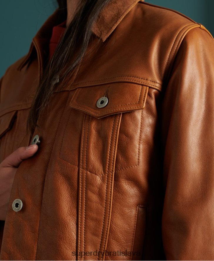 Superdry ženy limitovaná edícia suchej koženej bundy 6B4ZTR3757 oblečenie opálenie