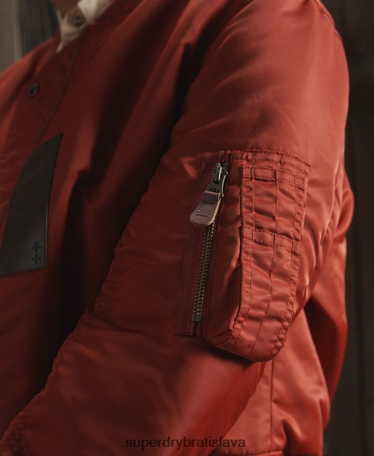 Superdry ženy limitovaná edícia suchej obojstrannej bundy 6B4ZTR5551 oblečenie červená