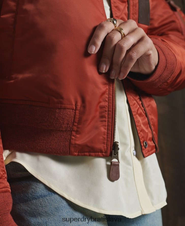 Superdry ženy limitovaná edícia suchej obojstrannej bundy 6B4ZTR5551 oblečenie červená