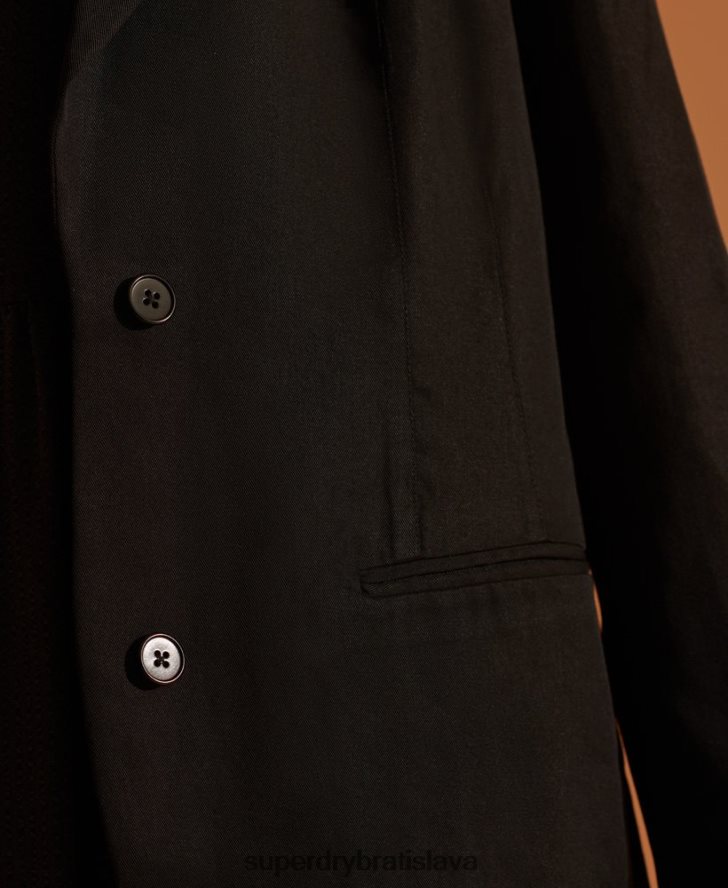 Superdry ženy limitovaná edícia tencel blejzer 6B4ZTR5530 oblečenie čierna