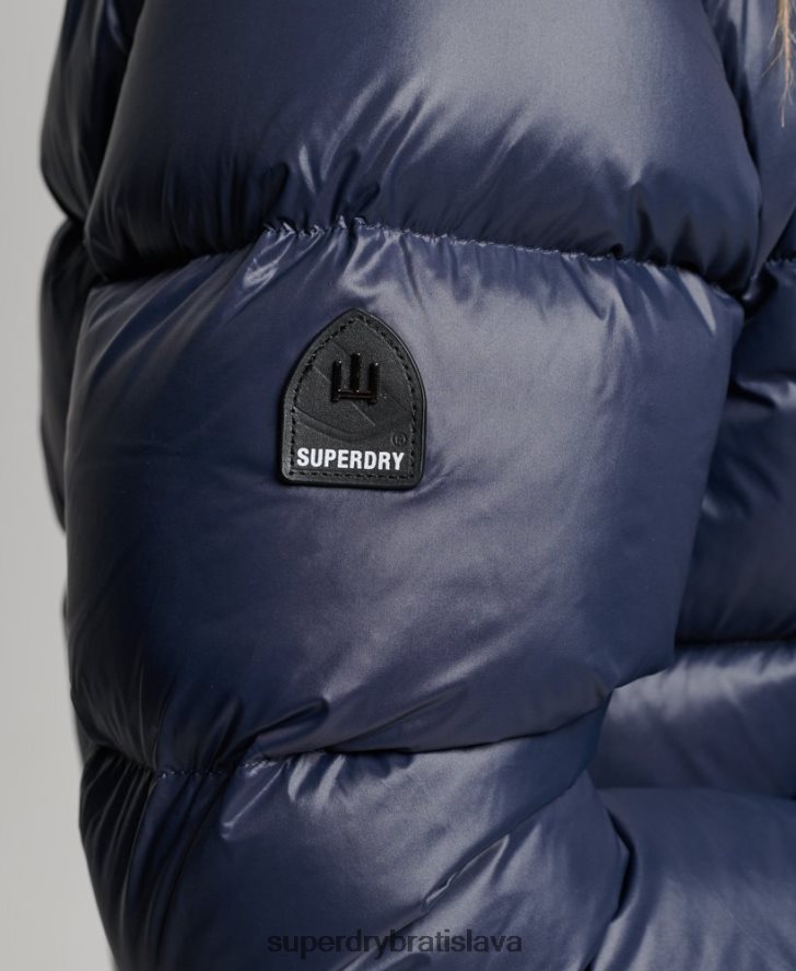 Superdry ženy luxusná alpská páperová vystužená bunda 6B4ZTR5687 oblečenie námorníctvo