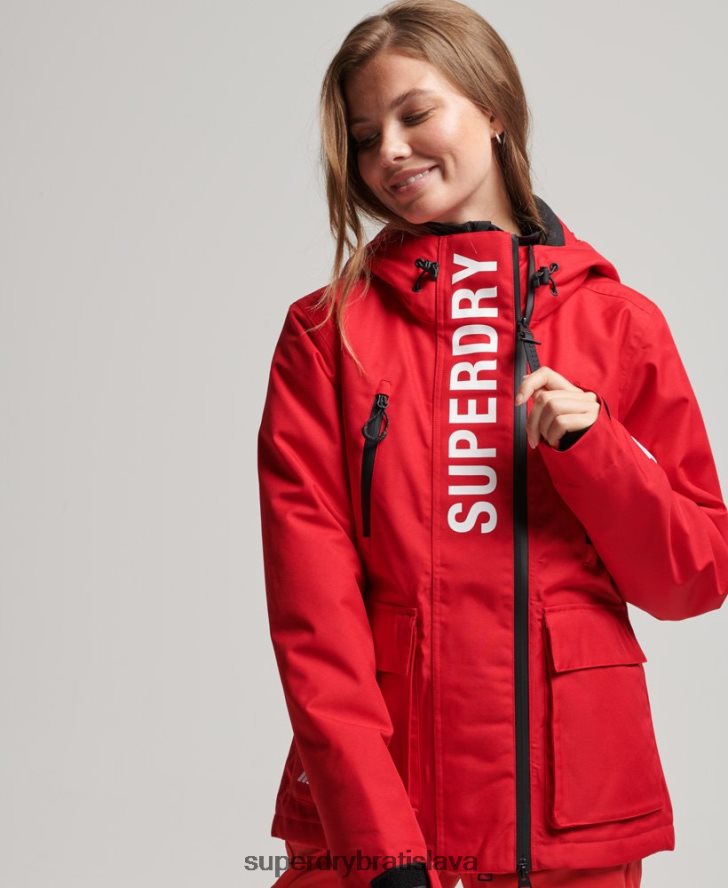 Superdry ženy lyžiarska záchranná bunda 6B4ZTR6530 oblečenie červená