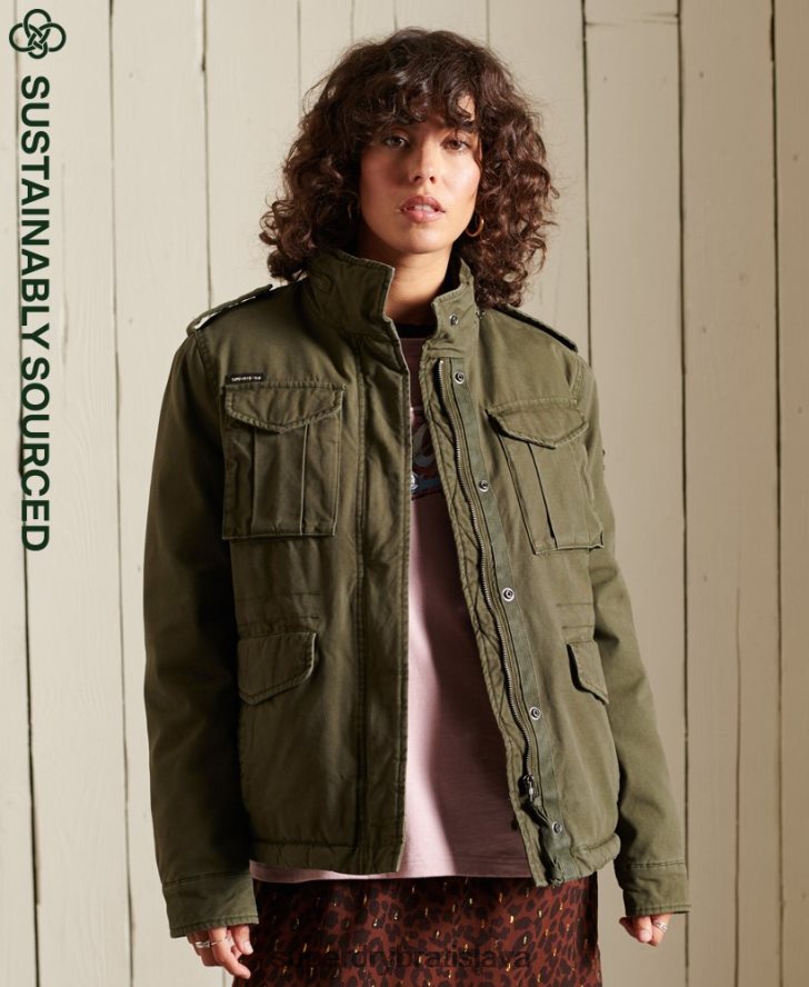 Superdry ženy m65 prémiová poľná bunda 6B4ZTR5595 oblečenie zelená