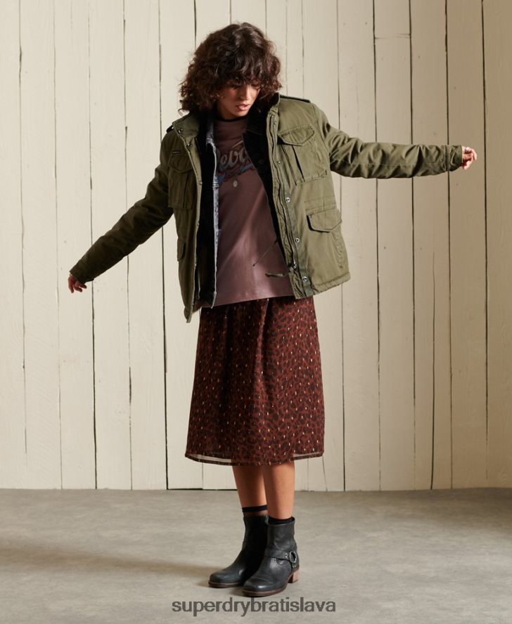 Superdry ženy m65 prémiová poľná bunda 6B4ZTR5595 oblečenie zelená