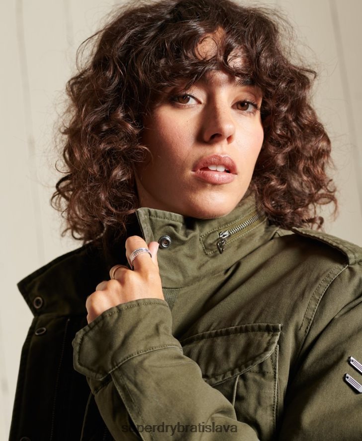 Superdry ženy m65 prémiová poľná bunda 6B4ZTR5595 oblečenie zelená
