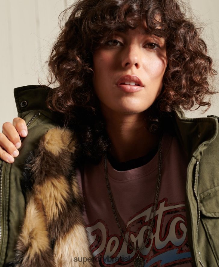 Superdry ženy m65 prémiová poľná bunda 6B4ZTR5595 oblečenie zelená