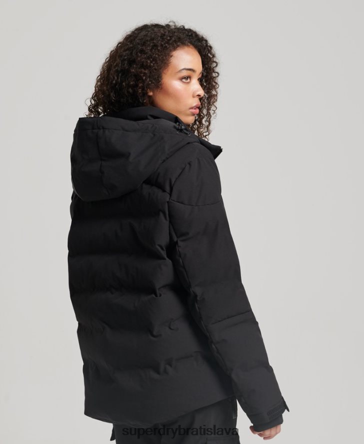 Superdry ženy motion pro puffer bunda 6B4ZTR3637 oblečenie čierna